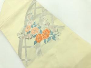 リサイクル　光悦垣に草花模様織出し名古屋帯